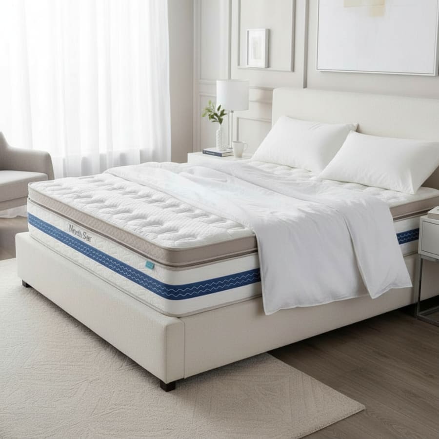 Matelas hybride 180 x 200 x 32 cm m&eacute;moire de forme et ressorts ensach&eacute;s